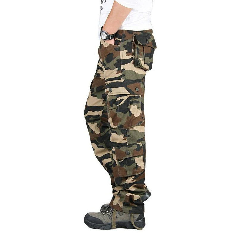 Tactical Cargo Pants Men Cotton Overalls Outdoor Work Trousers Big Size Hombre Clothing Camo Hiking Pants  Amaijoin