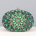 Load image into Gallery viewer, Flower Rhinestones Evening Bags Metal Prom Clutch Diamonds Clutch With Chain Shoulder Handbags Wedding Female Purse  Amaijoin
