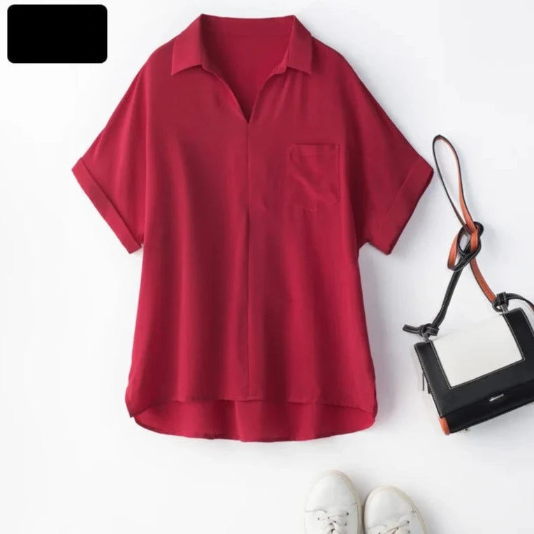 Birdtree 16mm 100%Natural Silk Female T-shirt High Quality Short Sleeve Solid Color Tops Summer New Pullover Clothes T37723QM  Amaijoin