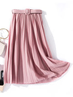 Load image into Gallery viewer, XFPV 2023 New Autumn Summer Fashion Solid Color High Waist Pleated A Line medium and long Skirt Women SM1983  Amaijoin
