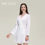 Load image into Gallery viewer, Birdtree 19Momme 100%Pure Mulberry Silk Mini Robe for Women Silky Sleepwear Ladies Elegant Nightgown Natural Pajamas P3D037QM  Amaijoin
