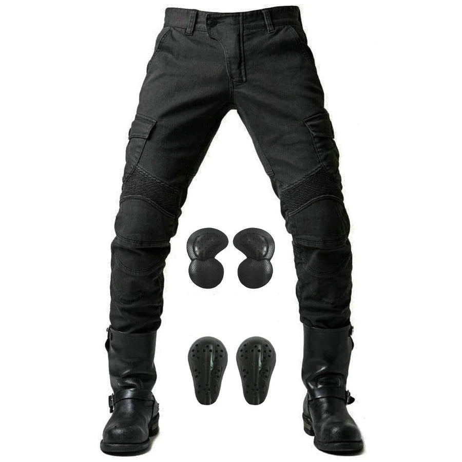 2024 New Motorcycle Black Men Jeans Upgrade Extension Protector Detachable Racing Road Rider Four Seasons Casual Fashion Pants  Amaijoin