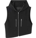 Load image into Gallery viewer, NOYMEI Korean Style All-match Hooded Vest Jacket Loose Personality Open Sleeveless Top 2024 Zipper Handsome O-neck Tide WA693  Amaijoin
