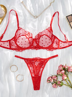 Load image into Gallery viewer, Women&#39;s Underwear Sexy Lingerie Polka Dot Hot Lace Transparent Bra Costumes Pornos Attractive Chest Sensual Uncensored Intimate  Amaijoin
