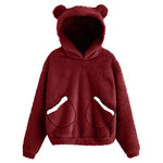 Load image into Gallery viewer, Autumn Winter Women&#39;s Hoodies Winter Women Long Sleeve Rabbit Ear Hood Sweatshirt Cute Plush Warm Casual Hoodie Tops  Amaijoin
