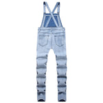 Load image into Gallery viewer, Stylish Men Biker Jeans Overalls Jumpsuits Streetwear Man Stretch Holes Slim Strap Jeans For Male Trousers  Amaijoin
