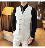 Load image into Gallery viewer, High Quality Double-Breasted Solid Mens Vest Coat Korean Style Business Slim Fit Male Waistcoat Groom Wedding Dress Suit Vests  Amaijoin
