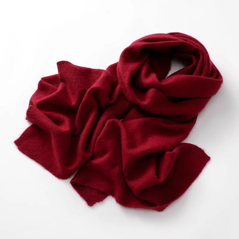 KOIJINSKY New 100% Cashmere180*45 180*40 Women's Knitted Scarf Autumn Soft Solid Scarf Winter Warm Solid Men's Scarf  Amaijoin