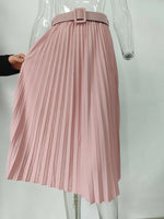 Load image into Gallery viewer, XFPV 2023 New Autumn Summer Fashion Solid Color High Waist Pleated A Line medium and long Skirt Women SM1983  Amaijoin
