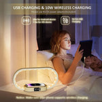 Load image into Gallery viewer, Multifunction Wireless Charger Pad Stand Clock LED Desk Lamp Night Light USB Port Fast Charging Station Dock for iPhone Samsung  Amaijoin
