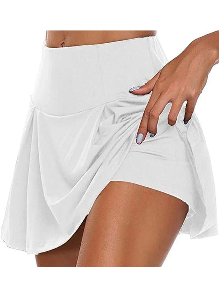 2023 Summer Women Sports Tennis Dance Fitness Short Skirts Quick Drying Solid Female Lining High Waist Mini Golf Sporting Skirts  Amaijoin