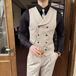 Load image into Gallery viewer, High Quality Autumn Double Breasted Suit Vest Men Business Formal Sleeveless Vest Slim Fit Wedding Groom Banquet Party Waistcoat  Amaijoin
