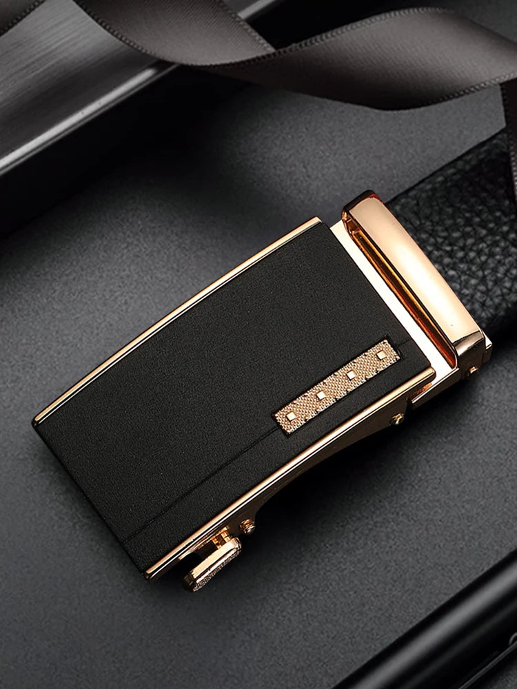 Famous men's belt, high-quality luxury leather belt, men's belt, alloy automatic buckle  Amaijoin