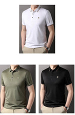 Load image into Gallery viewer, High end brand letter embroidery comfortable cotton men&#39;s short sleeve POLO shirt 2024 summer ice feeling casual businessT-shirt  Amaijoin
