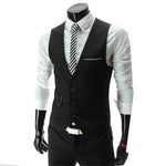 Load image into Gallery viewer, Formal Groom Wedding Suit Vests Male Coat Sleevels Slim Business Suit Waistcoat Solid color  Vests Jacket Men fashion Tops  Amaijoin
