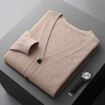 Load image into Gallery viewer, 100% merino wool men&#39;s cardigan cashmere sweater autumn and winter new knitted coat solid color long sleeve high quality coat  Amaijoin
