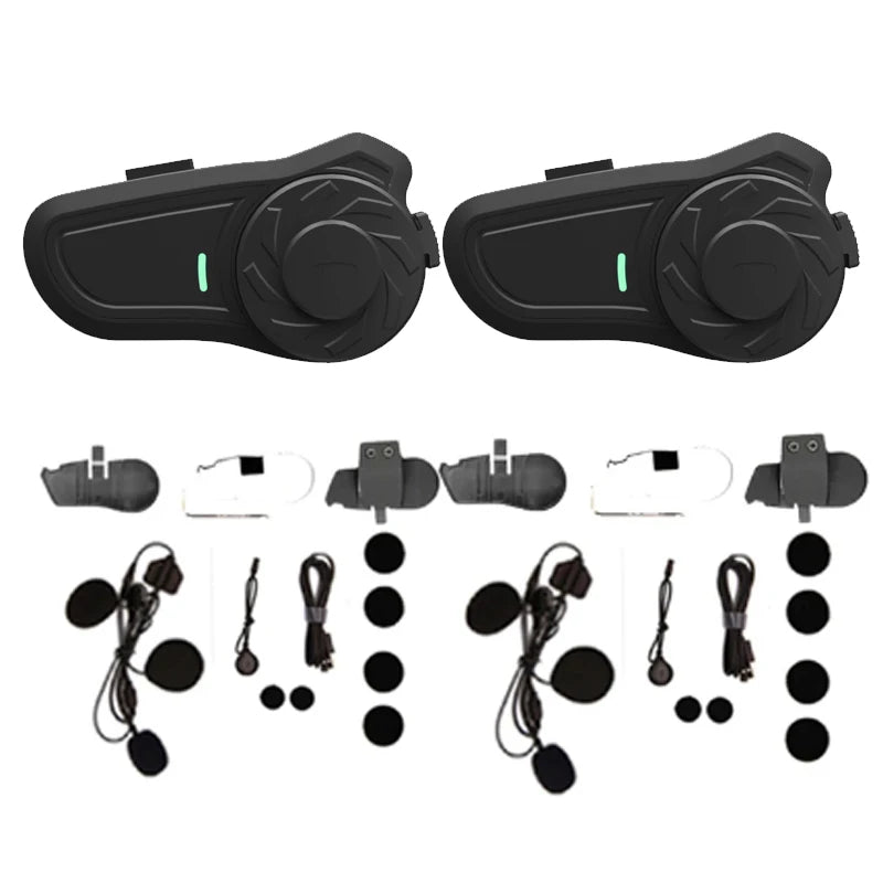 2Pcs X2 Intercom Headset Motorcycle Helmet Interphone BT5.0 For 2 Rider 800M Full Dupex Talking Hands-free Communicator FM IP65  Amaijoin