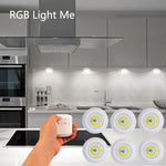 Load image into Gallery viewer, Smart Wireless Led Light Kitchen Under Furniture Dimmable Lamps Bedroom Wardrobe Lighting Round with Remote Control LED Lights  Amaijoin
