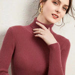 Load image into Gallery viewer, New Turtleneck Jumper Woman Knitted Blouses Fashion Ladies Sweaters Winter Thermal Striped Long Sleeve Autumn Warm Tops Bacis  Amaijoin
