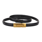 Load image into Gallery viewer, Women Skinny Patent Genuine Leather Slim Belt Adjustable Alloy Buckle Waist Belt for Dress  Amaijoin
