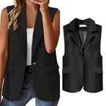 Load image into Gallery viewer, Women&#39;s Vest 2023 Sleeveless Vests Summer Waistcoat Sleeveless Business Vest Coat V-Neck Single-breasted Ladies Casual Tops Coat  Amaijoin
