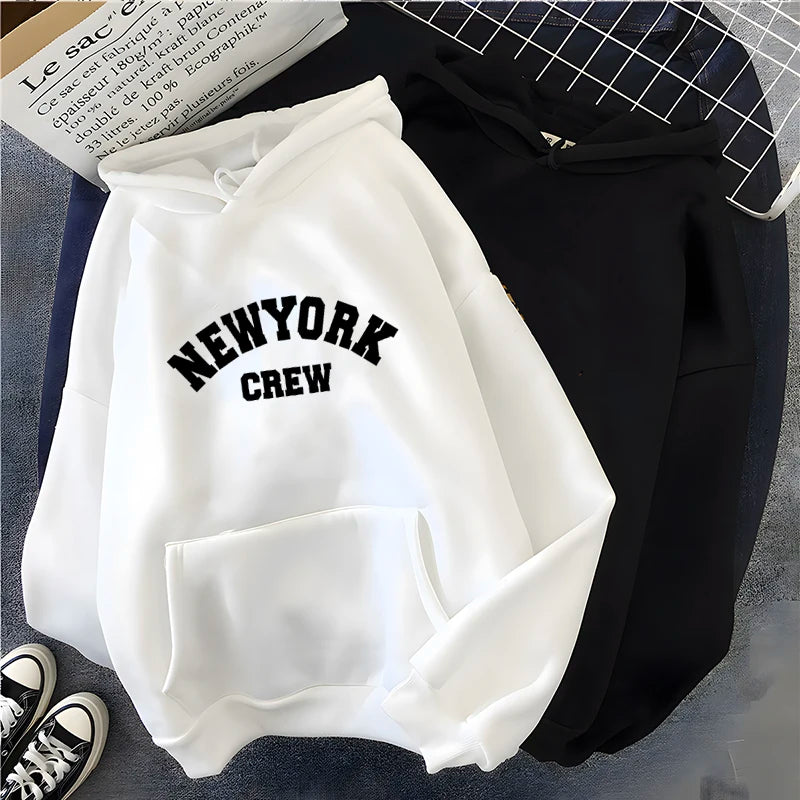 Hirsionsan Letter Print Hoodies Women Oversized Polyester Long Sleeve Female Sweatshirt Streetwear Fleece Ladies Clothes Winter  Amaijoin