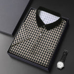 Carregue a imagem no visualizador da Galeria, New Men&#39;s Plaid Badge Short Sleeved POLO Shirt Summer Casual Top  Amaijoin
