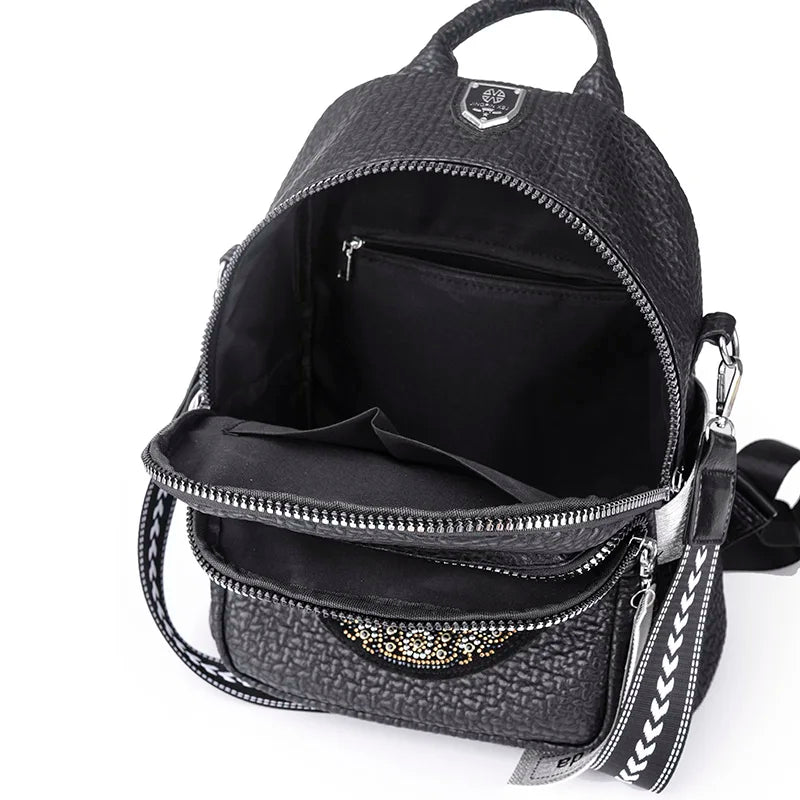 New Women Backpack Luxury High Quality Leather Fashion Shoulder Bag Female Multifunction Large Capacity Travel knapsack Mochila  Amaijoin