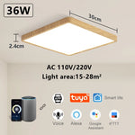 Load image into Gallery viewer, MARPOU Smart LED Ceiling Lamp Wood Grain App Voice Control Alexa/Google Remote Control Square Ceiling Lights Living Room CCT  Amaijoin
