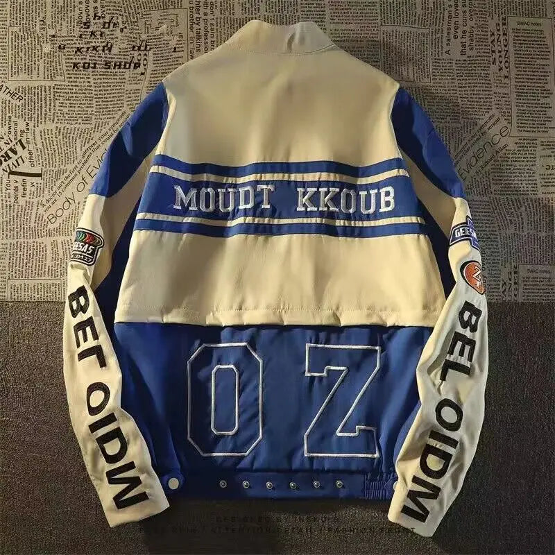 Mens Motorcycle Jacket Women Detachable Jackets Hip Hop Letter Embroidery  Bomber Loose Patchwork Coat Couple Streetwear Outwear  Amaijoin