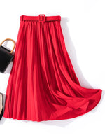 Load image into Gallery viewer, XFPV 2023 New Autumn Summer Fashion Solid Color High Waist Pleated A Line medium and long Skirt Women SM1983  Amaijoin
