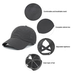 Load image into Gallery viewer, Summer Solid Color Baseball Caps Golf Wear Women Sport Leisure Cross Ponytail Hat Mesh Quick-Drying Half-Hollow Men&#39;s Peaked Cap  Amaijoin
