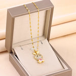 Carregue a imagem no visualizador da Galeria, New In Sparkling Sweet Sexy Zircon Crystal Rabbit Pendant Necklaces For Women Trendy Ladies Stainless Steel Neck Chain Jewelry  Amaijoin
