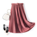 Load image into Gallery viewer, XFPV 2023 New Autumn Summer Fashion Solid Color High Waist Pleated A Line medium and long Skirt Women SM1983  Amaijoin
