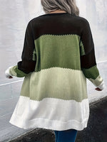 Load image into Gallery viewer, Women&#39;s Color Block Cardigan - Stylish Long Sleeve Sweater for Fall and Winter  Amaijoin
