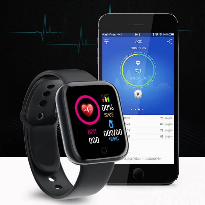 Multifunctional Smart Watch Men Women Bluetooth Connected Phone Music Fitness Sports Bracelet Sleep Monitor Y68 Smartwatch D20  Amaijoin