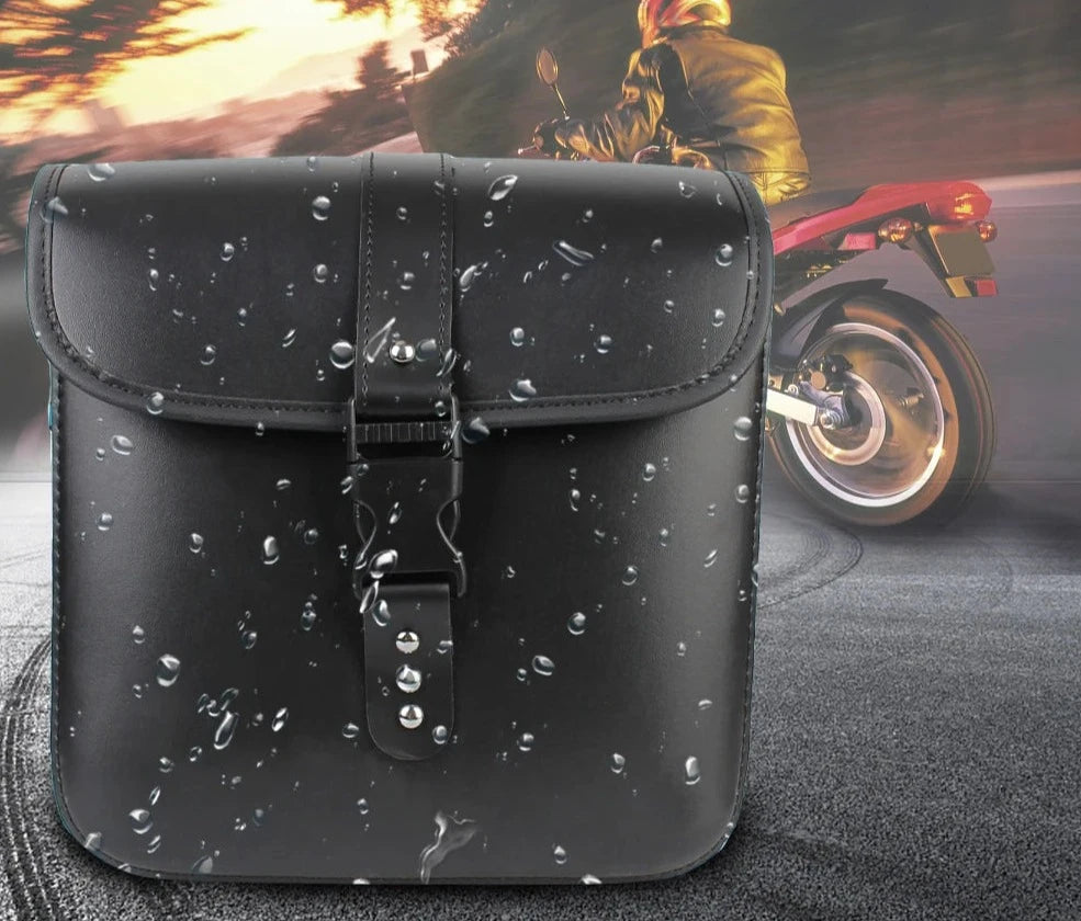 Retro Fashion Motorcycle Saddle Bags Pouch Storage Case Side Luggage Tank Suitcase Waterproof PU Leather Motorbike Accessories  Amaijoin