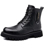 Load image into Gallery viewer, Designer&#39;s New Men&#39;s Workwear Boots Handsome Motorcycle Boots Thick Sole Mountaineering Boots Men&#39;s Genuine Leather Short Boots  Amaijoin
