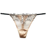 Load image into Gallery viewer, BirdTree 93%Real Silk Sexy G-String, Women&#39;s Lace Embroidery Thong, Transparent Erotic T-back, 2024 Spring Summer New P41942QM  Amaijoin
