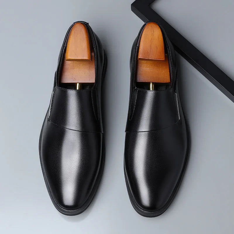 Fashion Dress Shoes Pointed Toe Split Leather Men Casual Formal Loafers Business Wedding Oxfords shoes zapatillas de hombre  Amaijoin