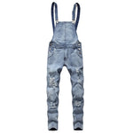 Carregue a imagem no visualizador da Galeria, Men Stylish Slim Biker Jeans Bib Overalls Jumpsuits jeans Man Streetwear Casual Stretch Ripped Dungarees Male Strap Jeans  Amaijoin
