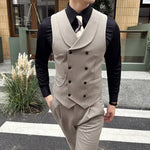 Load image into Gallery viewer, High Quality Autumn Double Breasted Suit Vest Men Business Formal Sleeveless Vest Slim Fit Wedding Groom Banquet Party Waistcoat  Amaijoin
