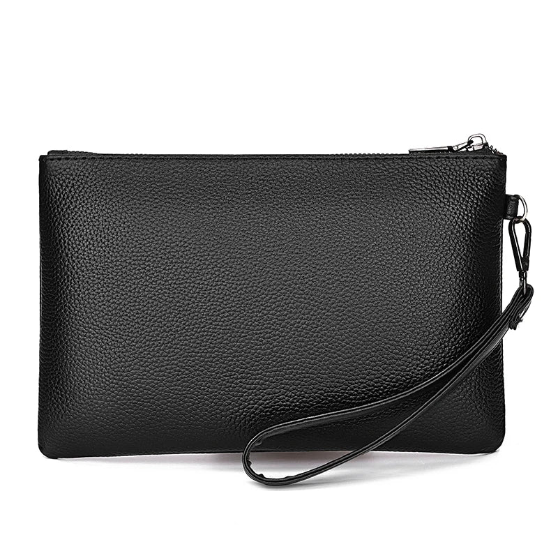 Fashion Soft Cow Leather Men Day Clutch Bag Luxury Male Real Leather Cardholder Case High Quality Business Men Money Handbag  Amaijoin