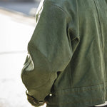 Load image into Gallery viewer, Maden Army Green Retro bomber Jackets Misplaced Oblique Buckle Swedish Motorcycle Men&#39;s AMEKAJI Cotton Autumn Winter Coat  Amaijoin
