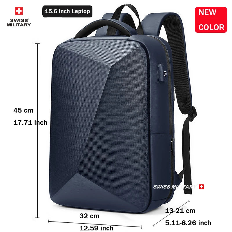 Swiss Military Brand Laptop Backpack Anti-theft Waterproof Casual Backpack USB Charging Men Business Travel Bag Backpack Mochila  Amaijoin