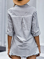 Load image into Gallery viewer, Women&#39;s Spring/Summer 2024 New Striped Single Breasted Long Sleeve Shirt Women Elegant and Youth Woman Stylish Blouse  Amaijoin
