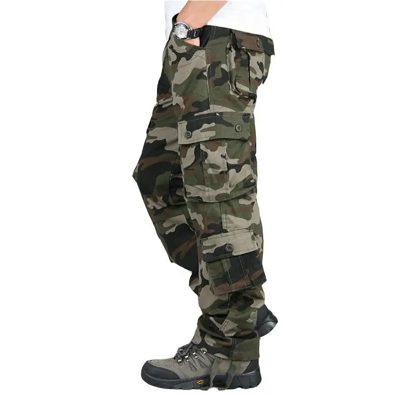 Tactical Cargo Pants Men Cotton Overalls Outdoor Work Trousers Big Size Hombre Clothing Camo Hiking Pants  Amaijoin