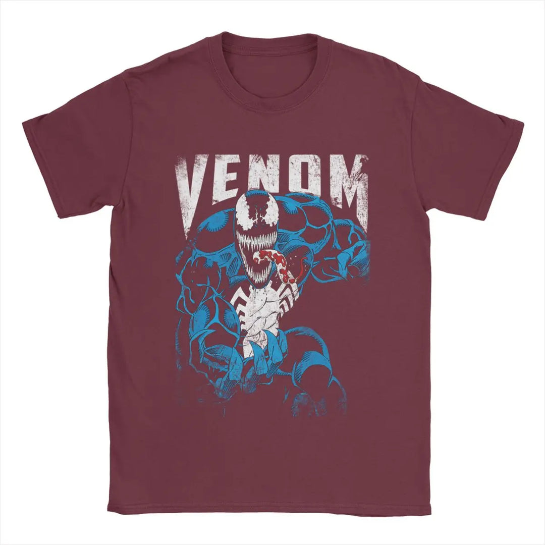 Men Disney Venom Marvel T Shirts Pure Cotton Tops Novelty Short Sleeve Round Collar Tees Party T-Shirt  Amaijoin