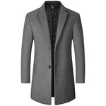 Load image into Gallery viewer, Male Woolen Coat Solid Color Slim Mid-Length Windbreaker Warm Wear-Resistant Men&#39;s Wool Coat Business Formal Wear Casual Jacket  Amaijoin
