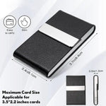 Load image into Gallery viewer, Business Card Holder PU Leather Business Card Case Name Cards Wallet Slim Metal Pocket Card Organizer Gifts for Men Women Office  Amaijoin
